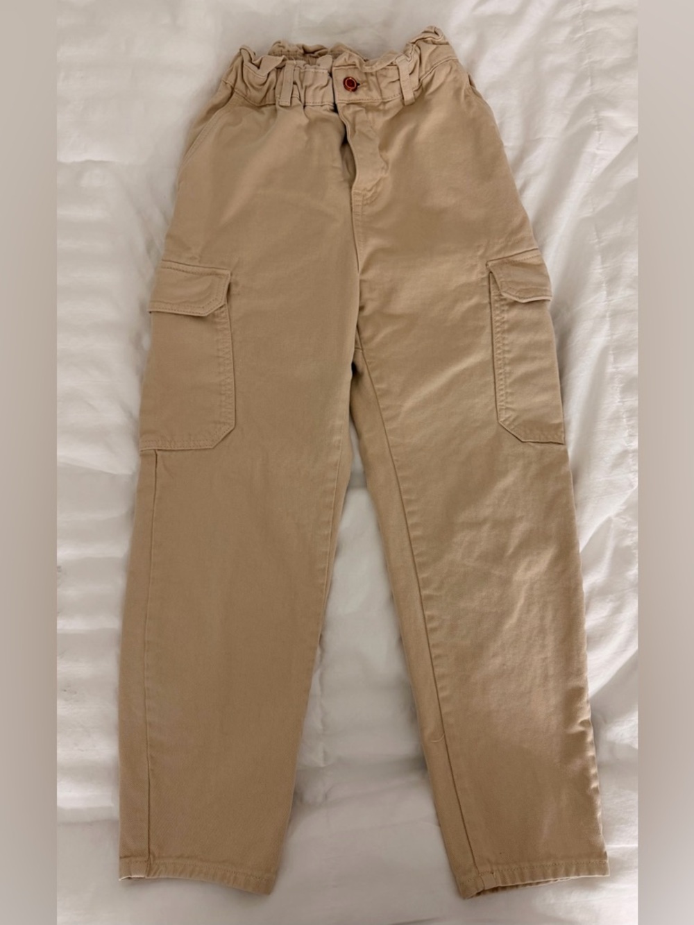 Zara Tan Straight-Leg Cargo Pants